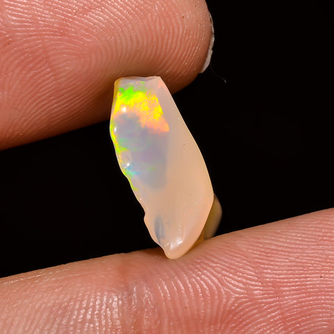 Gorgeous Top Grade Quality 100% Natural Welo Fire White Ethiopian Opal Polished Rough Gemstone For Making Jewelry 14X10X5 MM 2.5 Cts KR08-87 Sunkarton
