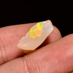 Gorgeous Top Grade Quality 100% Natural Welo Fire White Ethiopian Opal Polished Rough Gemstone For Making Jewelry 14X10X5 MM 2.5 Cts KR08-87 Sunkarton