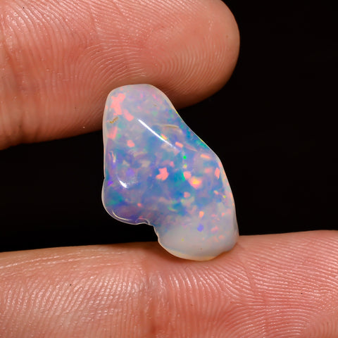 Immaculate Top Grade Quality 100% Natural Welo Fire White Ethiopian Opal Polished Rough Gemstone For Making Jewelry 19X11X5MM 3.5 Cts KR0888 Sunkarton