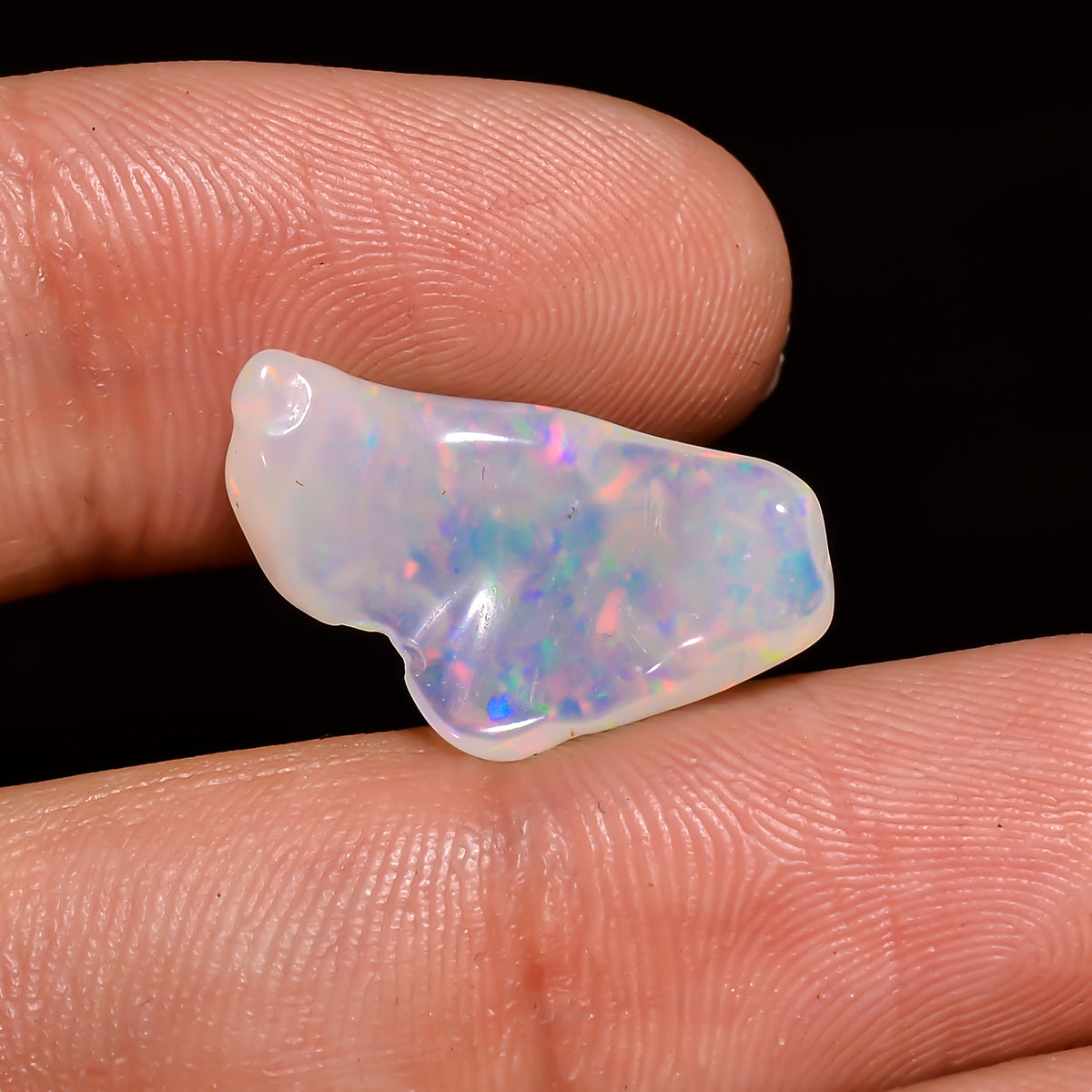 Immaculate Top Grade Quality 100% Natural Welo Fire White Ethiopian Opal Polished Rough Gemstone For Making Jewelry 19X11X5MM 3.5 Cts KR0888 Sunkarton