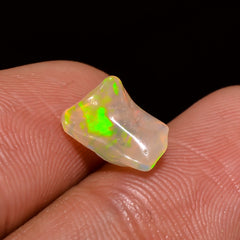 Incredible Top Grade Quality 100% Natural Welo Fire White Ethiopian Opal Polished Rough Gemstone For Making Jewelry 8X6X5 MM 1.5 Cts KR08-89 Sunkarton