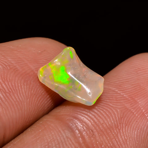 Incredible Top Grade Quality 100% Natural Welo Fire White Ethiopian Opal Polished Rough Gemstone For Making Jewelry 8X6X5 MM 1.5 Cts KR08-89 Sunkarton