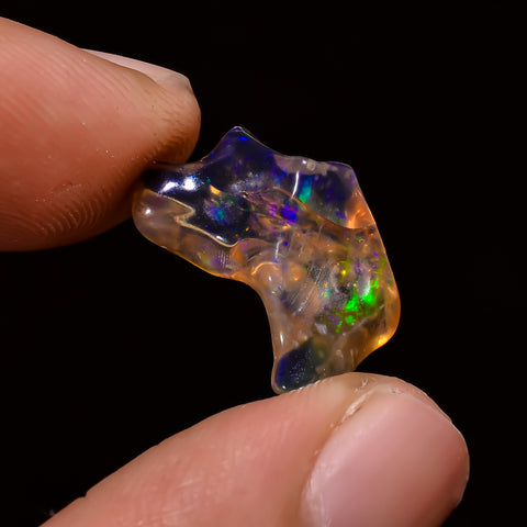 Marvellous Top Grade Quality 100% Natural Welo Fire Brown Ethiopian Opal Polished Rough Gemstone For Making Jewelry 16X10X5MM 3.5 Cts KR0890 Sunkarton