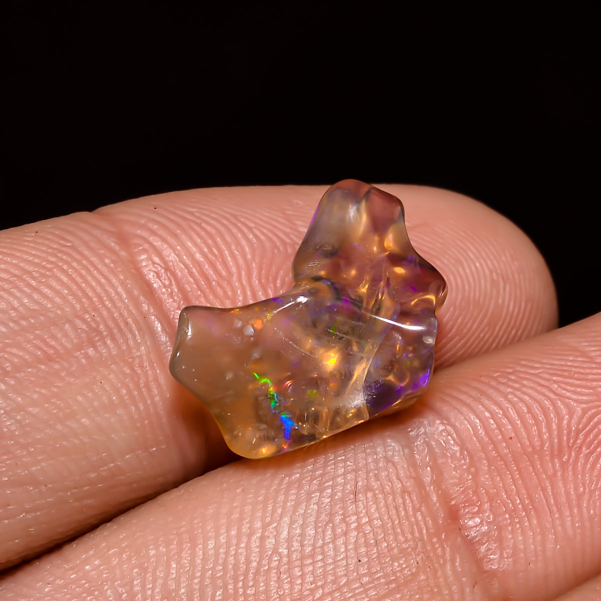 Marvellous Top Grade Quality 100% Natural Welo Fire Brown Ethiopian Opal Polished Rough Gemstone For Making Jewelry 16X10X5MM 3.5 Cts KR0890 Sunkarton