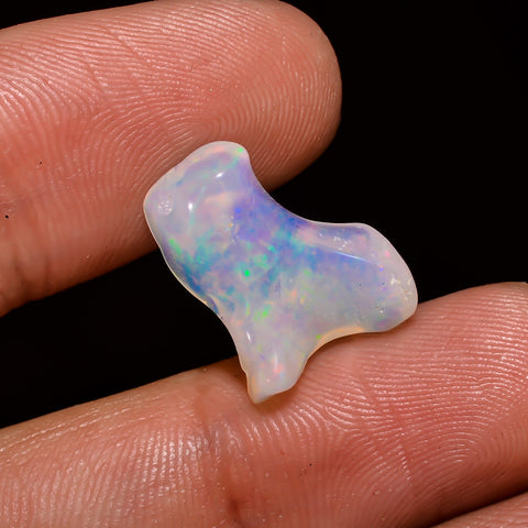 Mind Blowing A One Quality 100% Natural Welo Fire White Ethiopian Opal Polished Rough Gemstone For Making Jewelry 15X12X5 MM 3.5 Cts KR08-91 Sunkarton