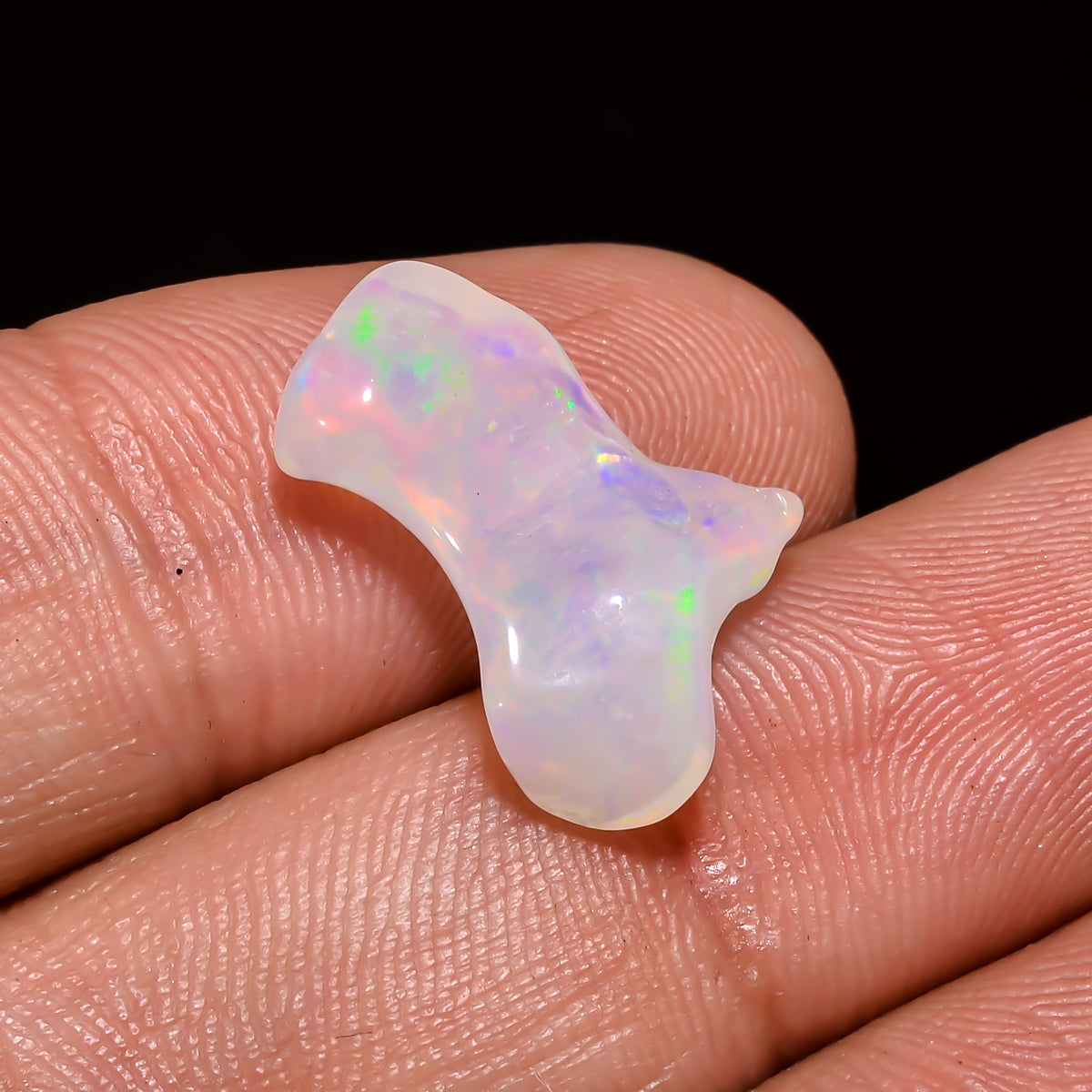 Mind Blowing A One Quality 100% Natural Welo Fire White Ethiopian Opal Polished Rough Gemstone For Making Jewelry 15X12X5 MM 3.5 Cts KR08-91 Sunkarton