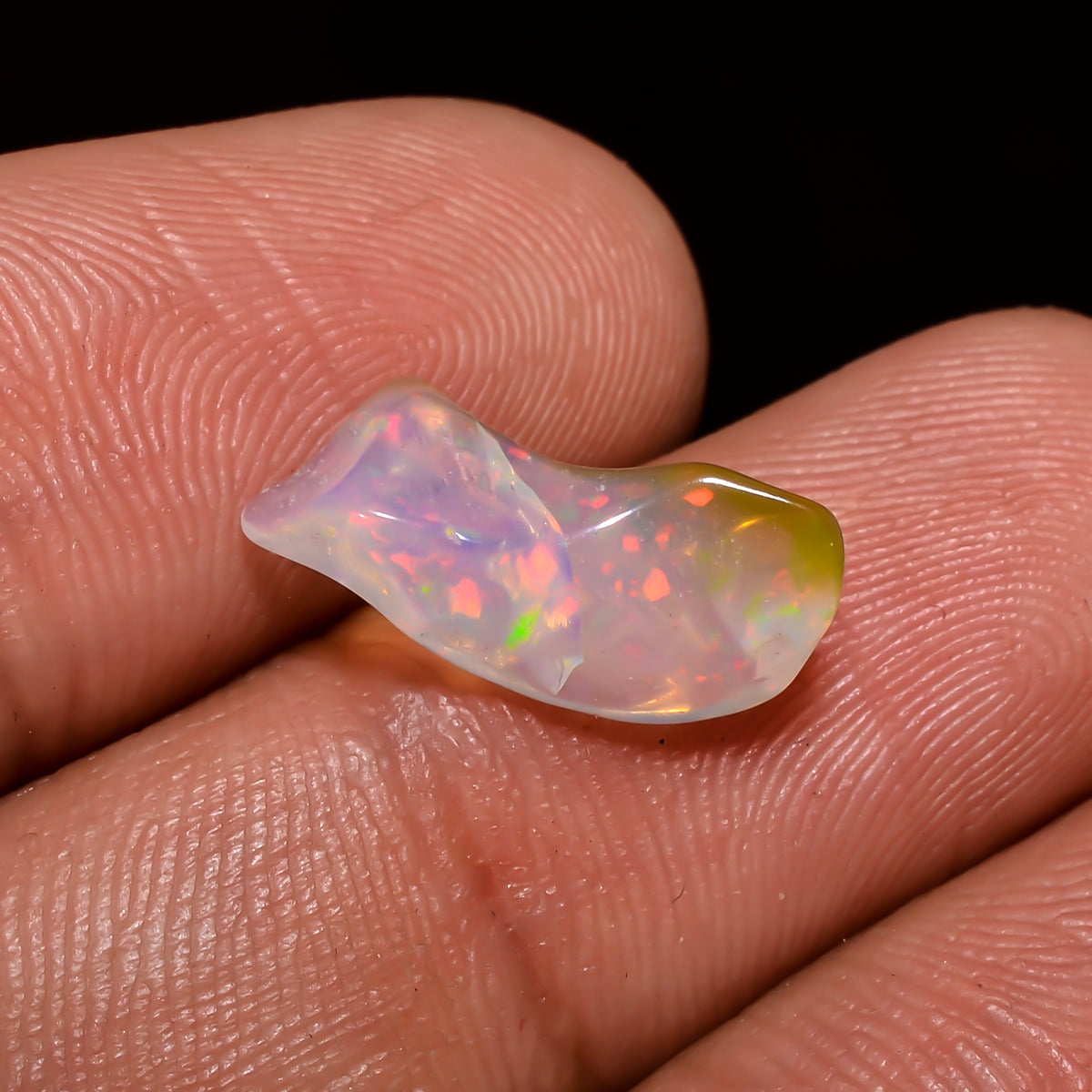 Outstanding Top Grade Quality 100% Natural Welo Fire White Ethiopian Opal Polished Rough Gemstone For Making Jewelry 15X6X4 MM 2 Cts KR08-92 Sunkarton