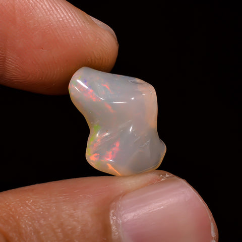 Stunning Top Grade Quality 100% Natural Welo Fire White Ethiopian Opal Polished Rough Gemstone For Making Jewelry 15X9X6 MM 4 Cts. KR08-95 Sunkarton