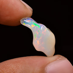 Supreme Top Grade Quality 100% Natural Welo Fire White Ethiopian Opal Polished Rough Loose Gemstone For Making Jewelry 18X8X6MM 3 Cts KR0896 Sunkarton