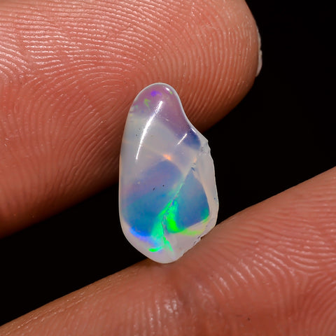 Terrific Top Grade Quality 100% Natural Welo Fire White Ethiopian Opal Polished Rough Gemstone For Making Jewelry 12X7X5 MM 1.5 Cts. KR08-98 Sunkarton