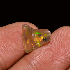 Unique Top Grade Quality 100% Natural Welo Fire Brown Ethiopian Opal Polished Rough Gemstone For Making Jewelry 10X9X4 MM 1.5 Cts. KR08-99 Sunkarton