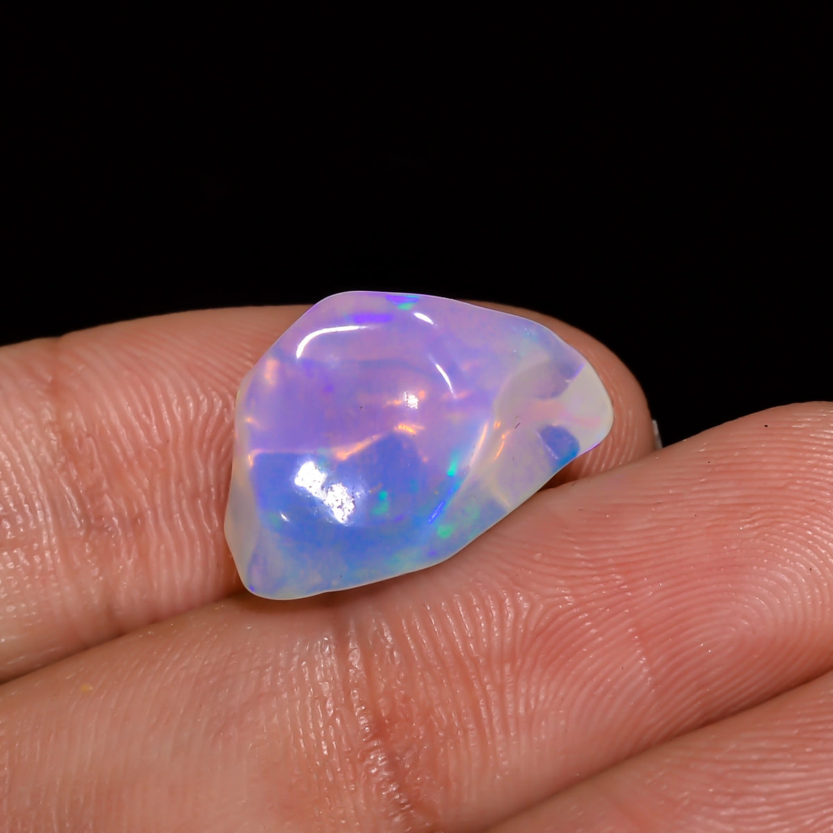 Elegant Top Grade Quality 100% Natural Welo Fire White Ethiopian Opal Polished Rough Gemstone For Making Jewelry 16X10X9 MM 6.5 Cts. KR08-9 Sunkarton