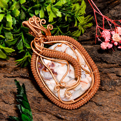 Mind Blowing A One Quality 100% Natural Crazy Lace Agate Gemstone Radiant Vintage Handmade Pure Copper Wire Wrapped Pendant 3" 42 gms KR0941 Sunkarton