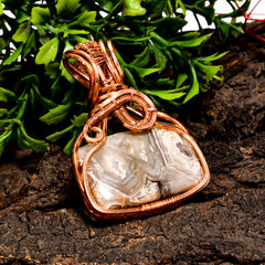 Outstanding A One Quality 100% Natural Crazy Lace Agate Radiant Vintage Handmade Pure Copper Wire Wrapped Pendant 1.9" 15.4 gms. KR10-92 Sunkarton
