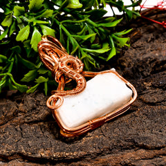 Superb A One Quality 100% Natural Rainbow Moonstone Gemstone Fancy Vintage Handmade Pure Copper Wire Wrapped Pendant 1.9" 21.4 gms. KR10-94 Sunkarton