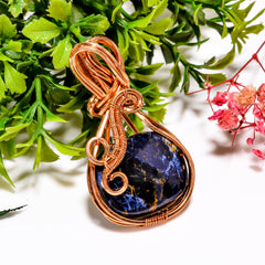 Fantastic A One Quality 100% Natural Pietersite Gemstone Oval Vintage Handmade Jewelry Pure Copper Wire Wrapped Pendant 2" 15 gms. KR11-11 Sunkarton