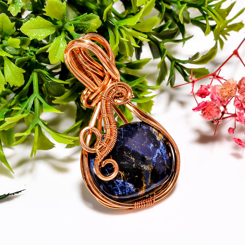 Fantastic A One Quality 100% Natural Pietersite Gemstone Oval Vintage Handmade Jewelry Pure Copper Wire Wrapped Pendant 2
