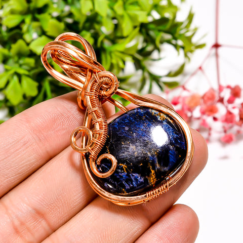 Fantastic A One Quality 100% Natural Pietersite Gemstone Oval Vintage Handmade Jewelry Pure Copper Wire Wrapped Pendant 2