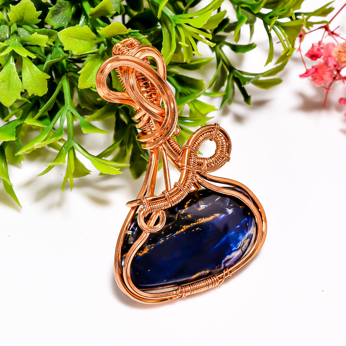 Mind Blowing A One Quality 100% Natural Pietersite Gemstone Oval Vintage Handmade Pure Copper Wire Wrapped Pendant 2.2" 16.4 gms. KR11-41 Sunkarton