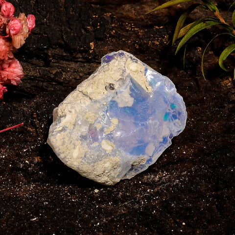 Fabulous Top Grade Quality 100% Natural Welo Fire White Ethiopian Opal Rough Loose Gemstone For Making Jewelry 22X18X10 MM 17.5 Cts. KR12-10 Sunkarton