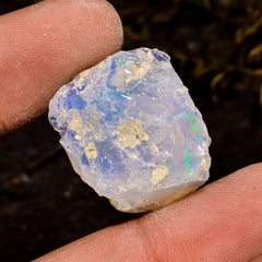 Fabulous Top Grade Quality 100% Natural Welo Fire White Ethiopian Opal Rough Loose Gemstone For Making Jewelry 22X18X10 MM 17.5 Cts. KR12-10 Sunkarton