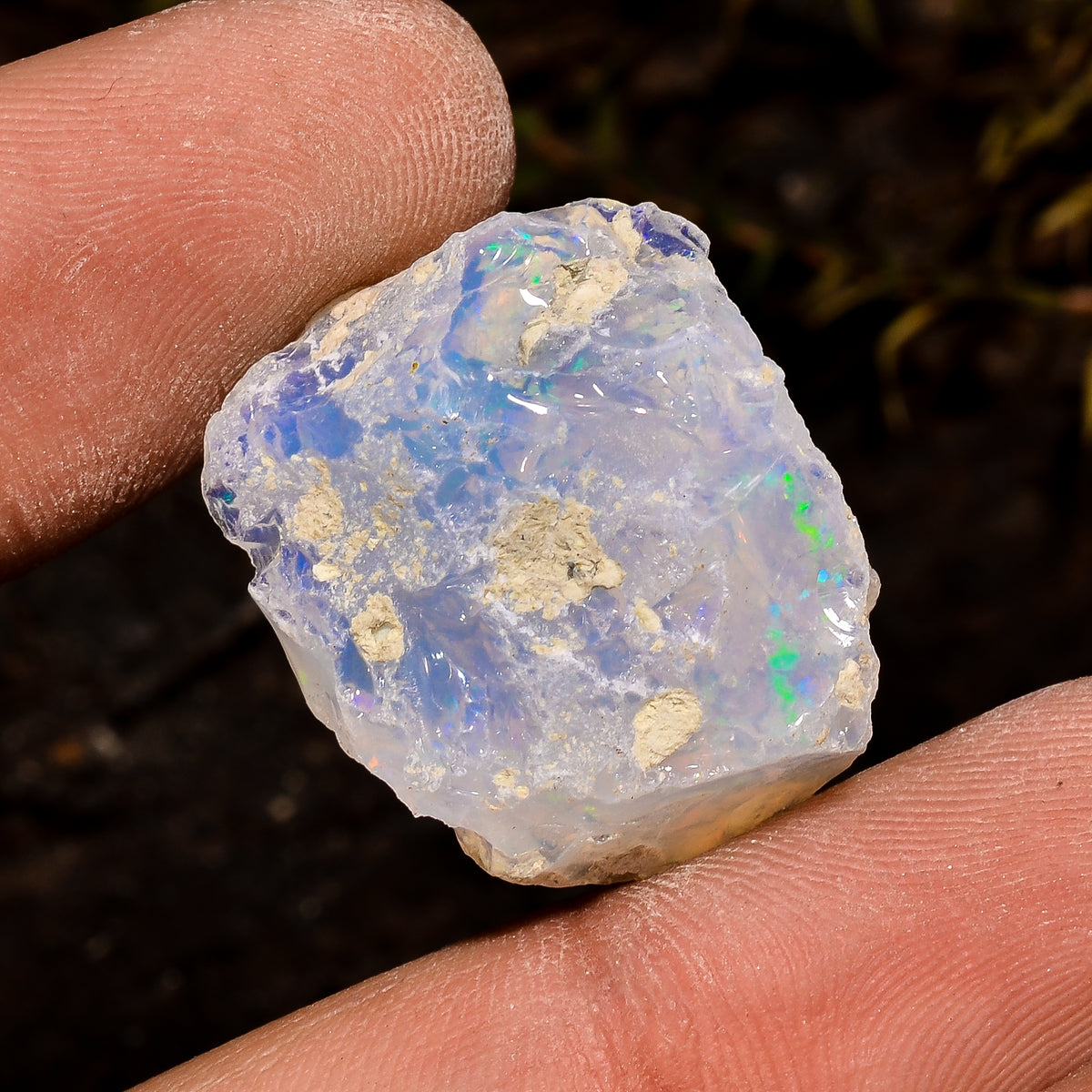 Fabulous Top Grade Quality 100% Natural Welo Fire White Ethiopian Opal Rough Loose Gemstone For Making Jewelry 22X18X10 MM 17.5 Cts. KR12-10 Sunkarton