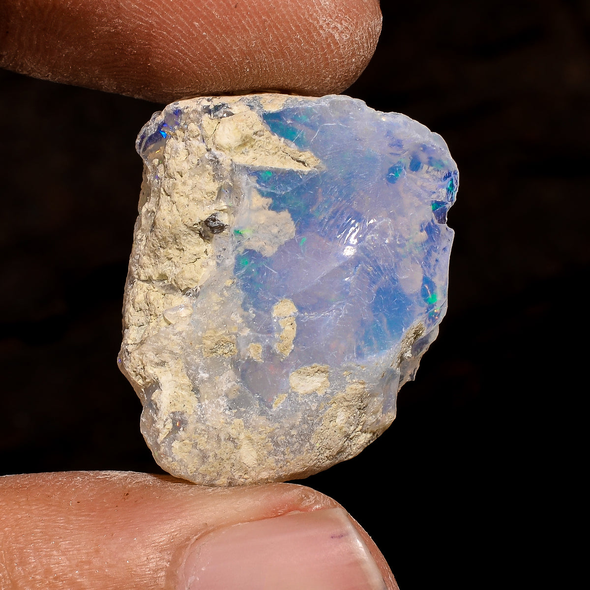 Fabulous Top Grade Quality 100% Natural Welo Fire White Ethiopian Opal Rough Loose Gemstone For Making Jewelry 22X18X10 MM 17.5 Cts. KR12-10 Sunkarton