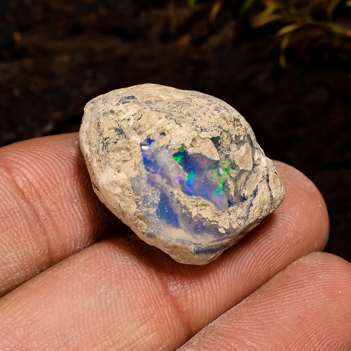 Immaculate Top Grade Quality 100% Natural Welo Fire White Ethiopian Opal Rough Loose Gemstone For Making Jewelry 23X17X16MM 21.5 Cts KR12-13 Sunkarton