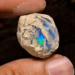 Immaculate Top Grade Quality 100% Natural Welo Fire White Ethiopian Opal Rough Loose Gemstone For Making Jewelry 23X17X16MM 21.5 Cts KR12-13 Sunkarton