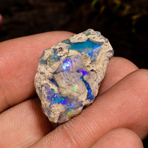 Incredible Top Grade Quality 100% Natural Welo Fire White Ethiopian Opal Rough Loose Gemstone For Making Jewelry 22X15X14 MM 17 Cts. KR12-14 Sunkarton