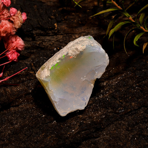 Splendid Top Grade Quality 100% Natural Welo Fire White Ethiopian Opal Rough Loose Gemstone For Making Jewelry 22X20X16 MM 36.5 Cts. KR12-18 Sunkarton