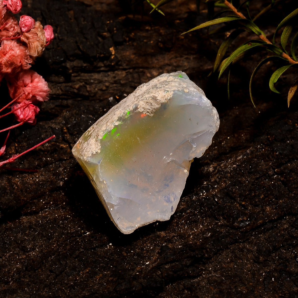 Splendid Top Grade Quality 100% Natural Welo Fire White Ethiopian Opal Rough Loose Gemstone For Making Jewelry 22X20X16 MM 36.5 Cts. KR12-18 Sunkarton
