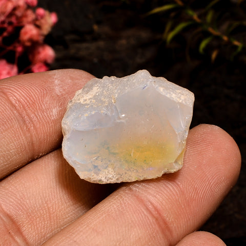 Splendid Top Grade Quality 100% Natural Welo Fire White Ethiopian Opal Rough Loose Gemstone For Making Jewelry 22X20X16 MM 36.5 Cts. KR12-18 Sunkarton