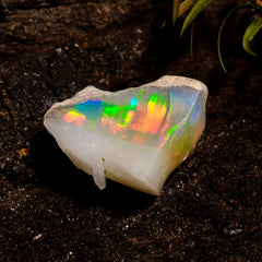 Superb Top Grade Quality 100% Natural Welo Fire White Ethiopian Opal Rough Loose Gemstone For Making Jewelry 20X13X12 MM 16 Cts. KR12-19 Sunkarton