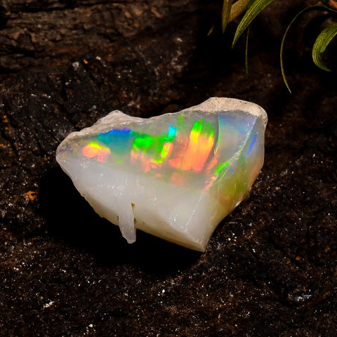 Superb Top Grade Quality 100% Natural Welo Fire White Ethiopian Opal Rough Loose Gemstone For Making Jewelry 20X13X12 MM 16 Cts. KR12-19 Sunkarton