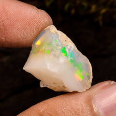 Superb Top Grade Quality 100% Natural Welo Fire White Ethiopian Opal Rough Loose Gemstone For Making Jewelry 20X13X12 MM 16 Cts. KR12-19 Sunkarton