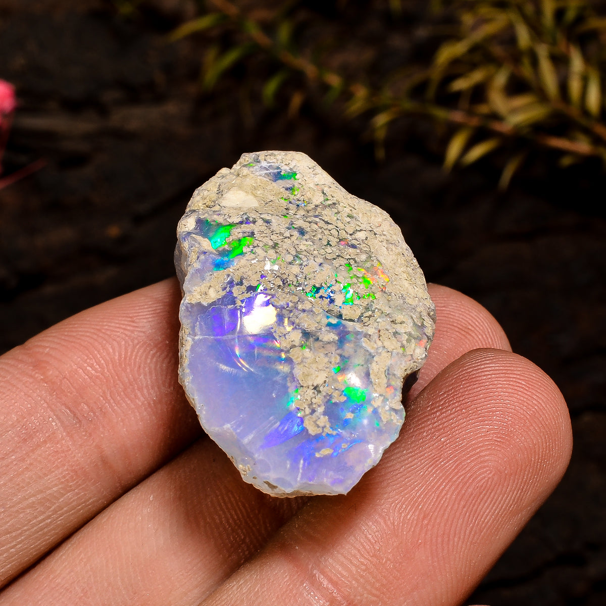 Amazing Top Grade Quality 100% Natural Welo Fire White Ethiopian Opal Rough Loose Gemstone For Making Jewelry 33X20X16 MM 43.5 Cts. KR12-1 Sunkarton