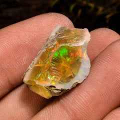 Stunning Top Grade Quality 100% Natural Welo Fire Brown Ethiopian Opal Rough Loose Gemstone For Making Jewelry 21X14X13 MM 17.5 Cts. KR12-20 Sunkarton
