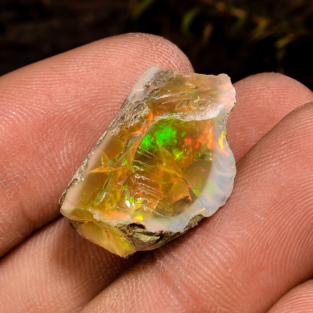 Stunning Top Grade Quality 100% Natural Welo Fire Brown Ethiopian Opal Rough Loose Gemstone For Making Jewelry 21X14X13 MM 17.5 Cts. KR12-20 Sunkarton