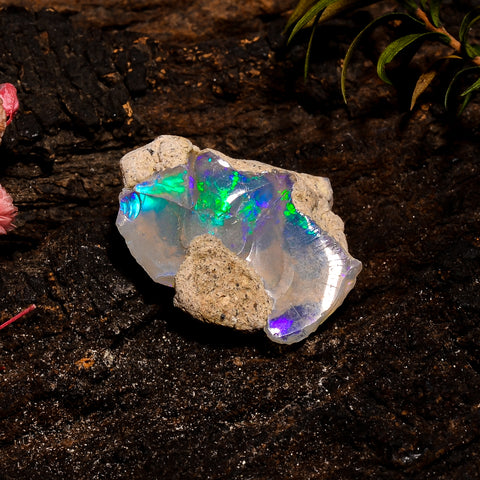 Tempting Top Grade Quality 100% Natural Welo Fire White Ethiopian Opal Rough Loose Gemstone For Making Jewelry 22X16X8 MM 10 Cts. KR12-22 Sunkarton
