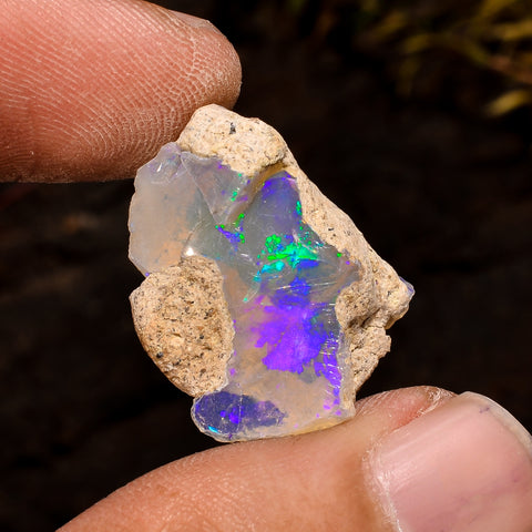 Tempting Top Grade Quality 100% Natural Welo Fire White Ethiopian Opal Rough Loose Gemstone For Making Jewelry 22X16X8 MM 10 Cts. KR12-22 Sunkarton