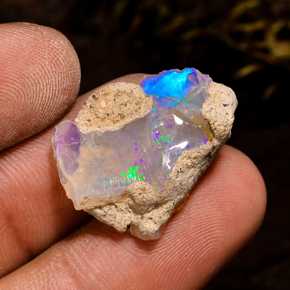 Tempting Top Grade Quality 100% Natural Welo Fire White Ethiopian Opal Rough Loose Gemstone For Making Jewelry 22X16X8 MM 10 Cts. KR12-22 Sunkarton