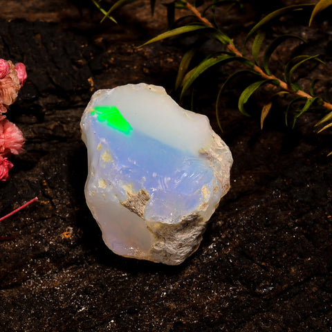 Terrific Top Grade Quality 100% Natural Welo Fire White Ethiopian Opal Rough Loose Gemstone For Making Jewelry 25X17X16 MM 29 Cts. KR12-23 Sunkarton