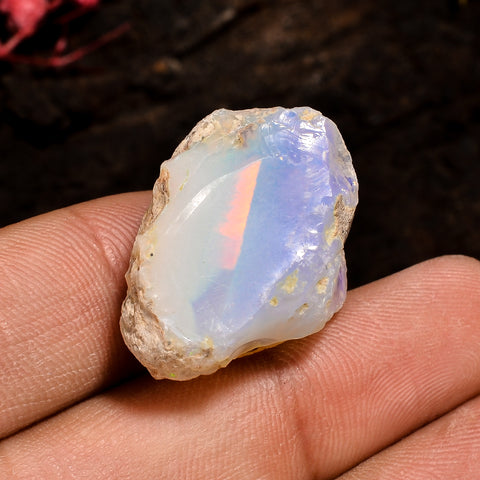 Terrific Top Grade Quality 100% Natural Welo Fire White Ethiopian Opal Rough Loose Gemstone For Making Jewelry 25X17X16 MM 29 Cts. KR12-23 Sunkarton