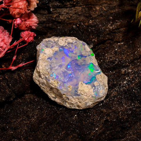 Wonderful Top Grade Quality 100% Natural Welo Fire White Ethiopian Opal Rough Loose Gemstone For Making Jewelry 23X18X9 MM 17 Cts. KR12-25 Sunkarton