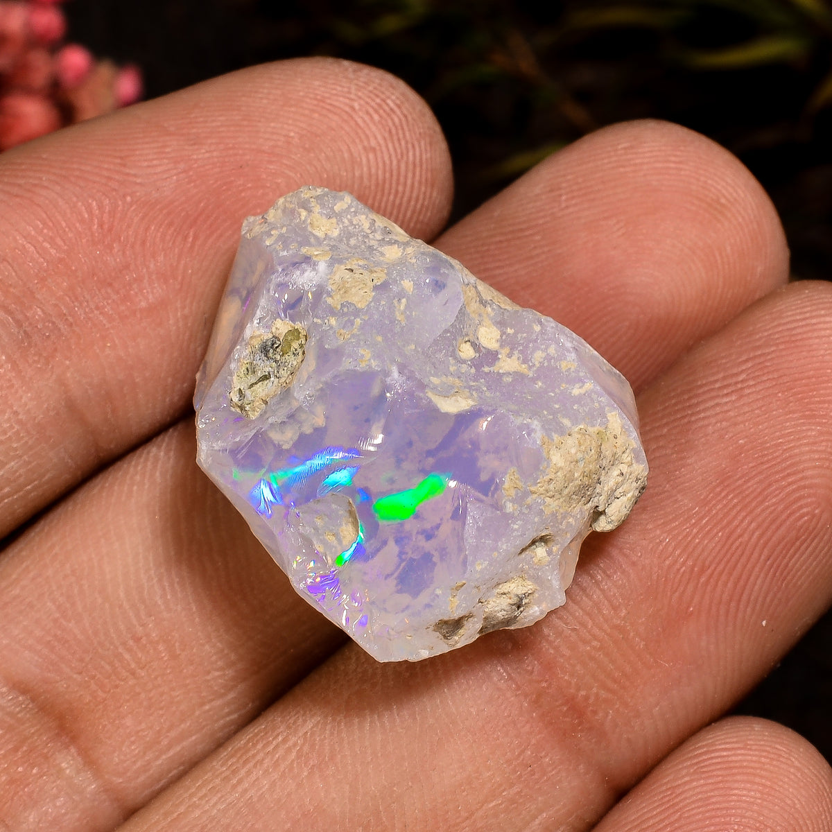 Attractive Top Grade Quality 100% Natural Welo Fire White Ethiopian Opal Rough Loose Gemstone For Making Jewelry 23X16X12MM 18.5 Cts KR12-27 Sunkarton