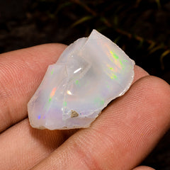 Awesome Top Grade Quality 100% Natural Welo Fire White Ethiopian Opal Rough Loose Gemstone For Making Jewelry 24X16X12 MM 22 Cts. KR12-28 Sunkarton