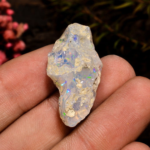 Beautiful Top Grade Quality 100% Natural Welo Fire White Ethiopian Opal Rough Loose Gemstone For Making Jewelry 30X16X11 MM 17 Cts. KR12-29 Sunkarton