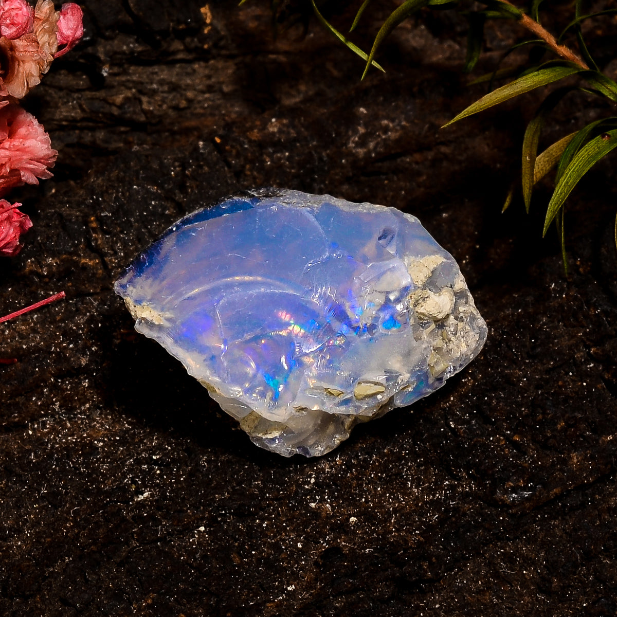 Classic Top Grade Quality 100% Natural Welo Fire White Ethiopian Opal Rough Loose Gemstone For Making Jewelry 23X18X14 MM 17.5 Cts. KR12-30 Sunkarton