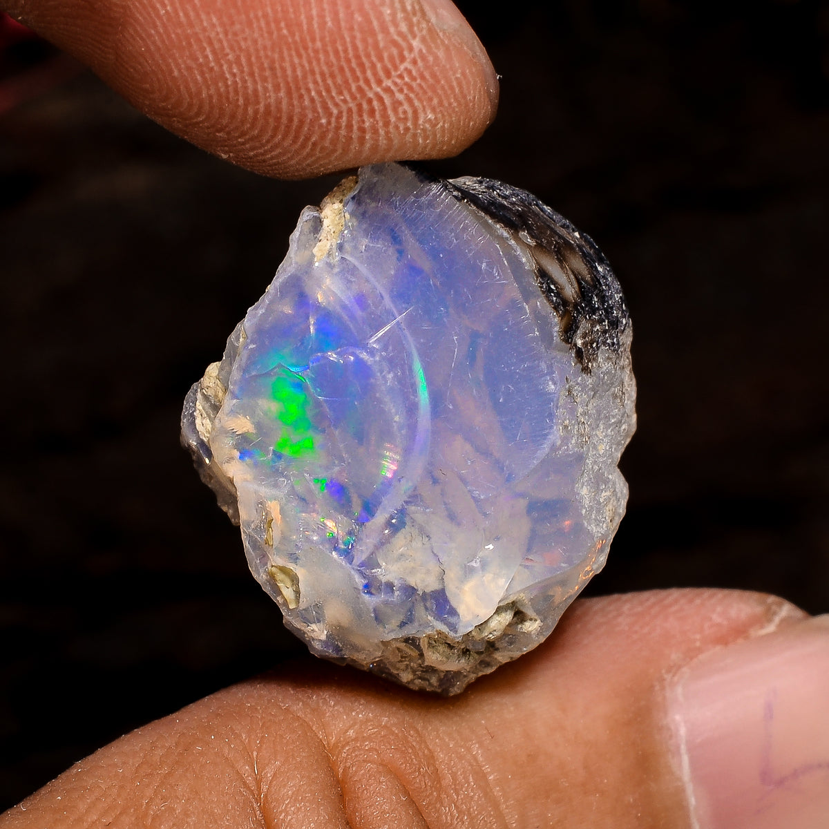 Classic Top Grade Quality 100% Natural Welo Fire White Ethiopian Opal Rough Loose Gemstone For Making Jewelry 23X18X14 MM 17.5 Cts. KR12-30 Sunkarton
